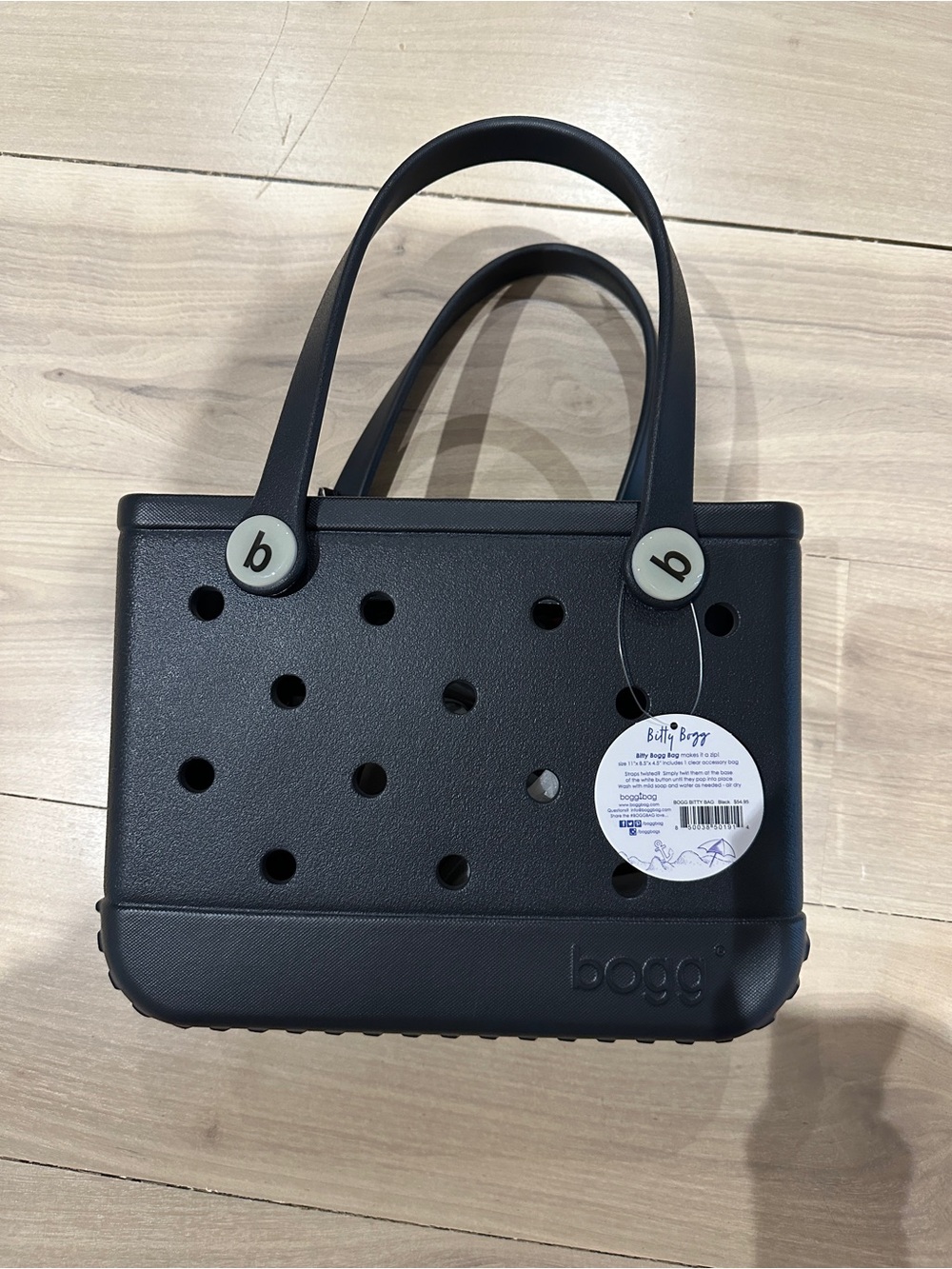 NWT: BOGG BAG Black Perforated Mini Tote